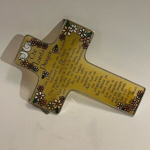Vintage Cross Suncatcher with The Lord's Prayer